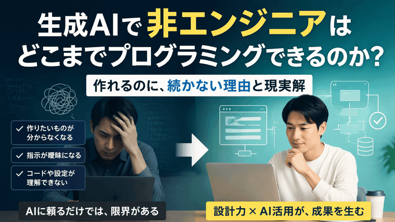 【現実】生成AIで非エンジニアはどこまでプログラミングできるのか?